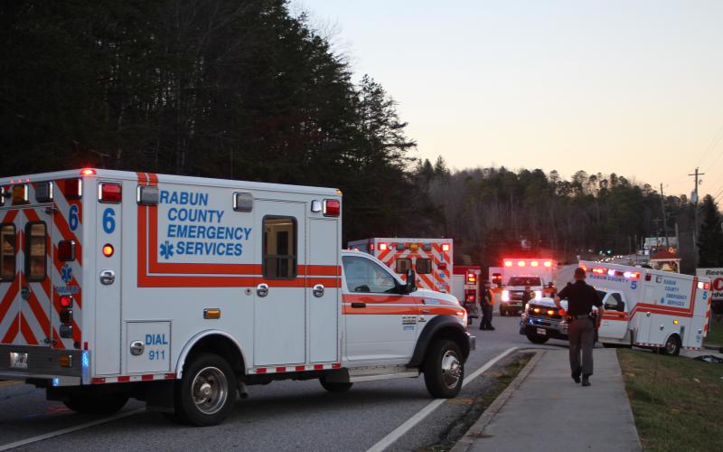 Megan Broome/The Clayton Tribune. A fatal accident in Dillard on Monday, Dec. 30 closed down traffic on Highway 441 for several hours as emergency personnel worked the scene. Two women were killed and one teenager airlifted following the high-speed crash. 