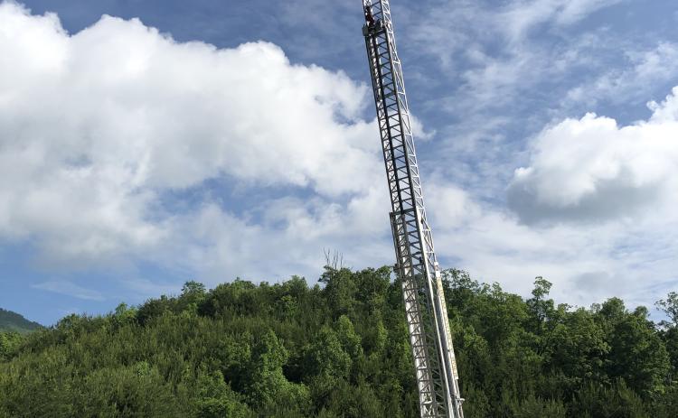 Photo courtesy Rabun County Fire Services. Since being graded in 2014, Rabun County Fire Services has lowered its ISO fire suppression rating to a 04/4X from 05/5X thanks to additional career personnel, equipment and apparatus, such as this new ladder truck put into service in 2020. 
